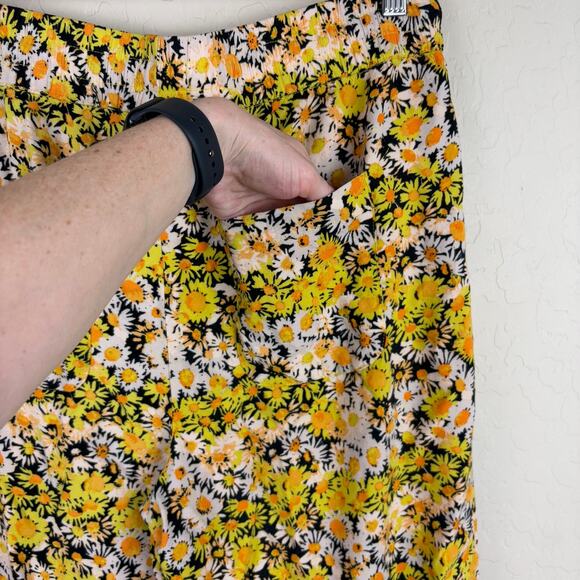 UO Urban Outfitters Carmen Pull On Floral Printed Pant Womens Size L Boho Spring - Picture 6 of 12